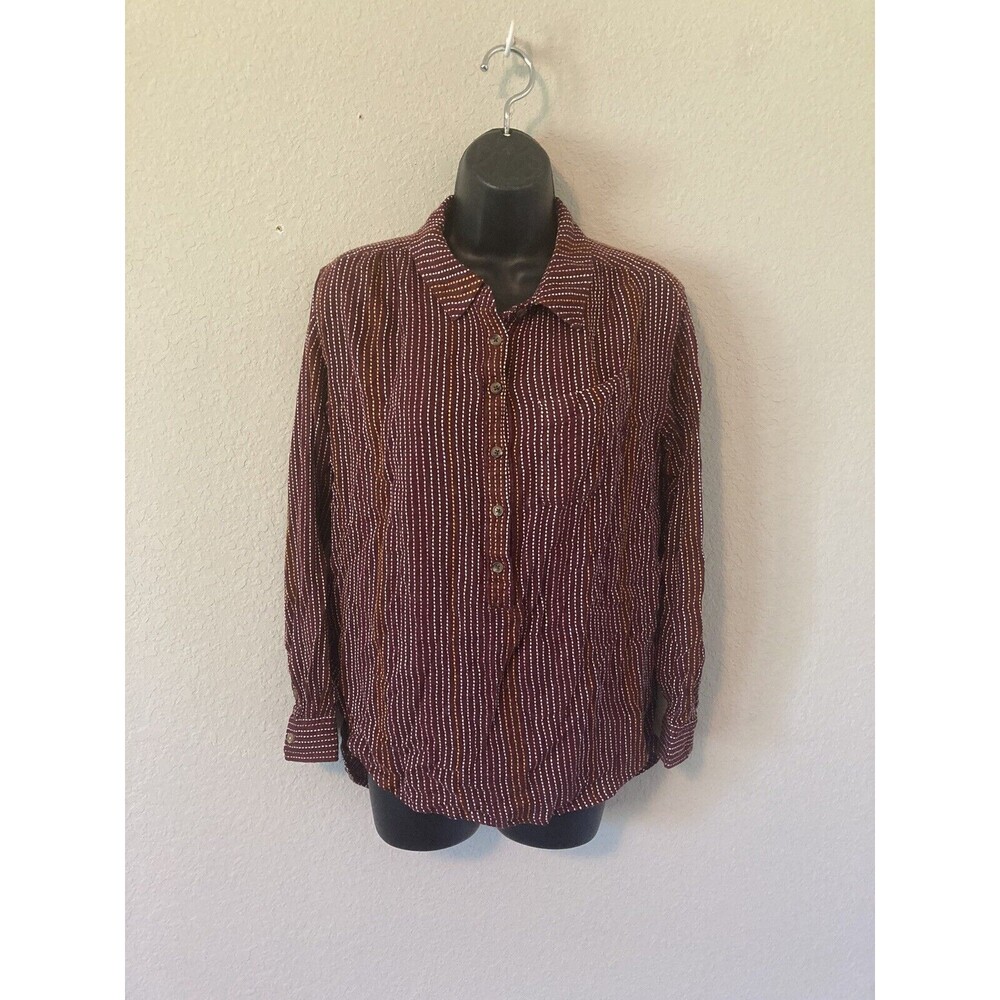 Anthropologie Red and White Striped Blouse